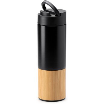 Термос "304" черный/натуральный