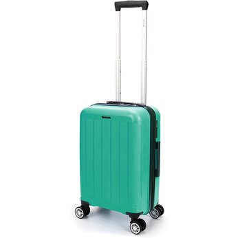 Чемодан TORBER В Отпуск, ярко-бирюзовый, полипропилен, 55 х 36 х 21,5 см, 37 л, размер S