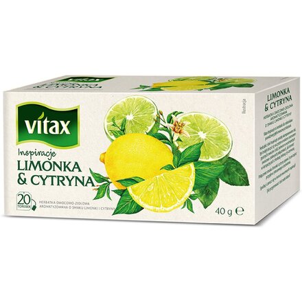 Чай фруктовый "Vitax" со вкусом лимона и лайма, пакетированный