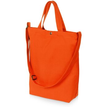 Сумка Helfer из хлопка на кнопке с регулирующейся лямкой, оранжевый