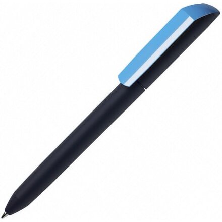 Ручка шариковая автоматическая "Flow Pure GOM K" софт-тач, черный/голубой