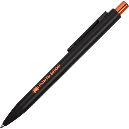 Ручка шариковая автоматическая "Blaze" черный/оранжевый