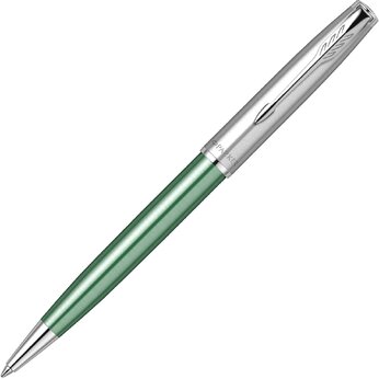 Ручка шариковая автоматическая "Sonnet Essential SB K545 LaqGreen CT" серебристый/зеленый
