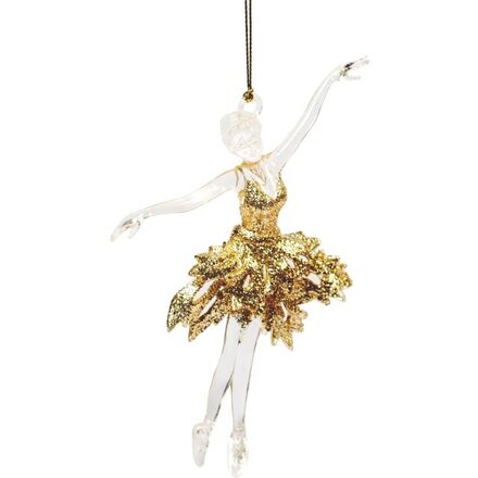 Украшение новогоднее "Балерина в золотом" прозрачный/золотистый
