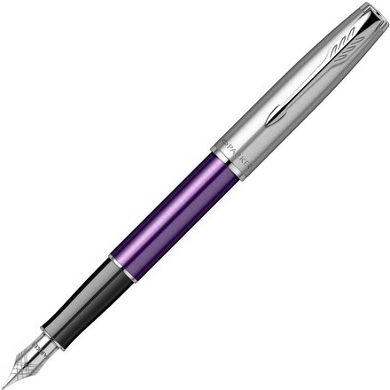Перьевая ручка Parker Sonnet Essentials Violet SB Steel CT, перо: F, цвет чернил black, в подарочной упаковке.
