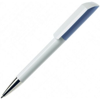 Ручка шариковая автоматическая "Flow BC CR" белый/светло-голубой