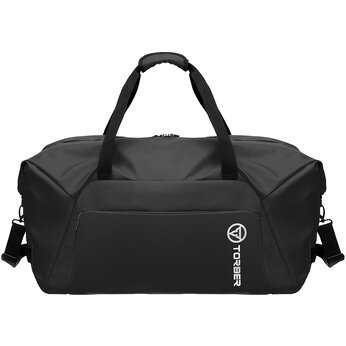 Сумка дорожная TORBER Mobi, чёрная, полиэстер 900D с PU покрытием, 65 х 37 х 34 см