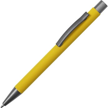 Ручка металлическая soft touch шариковая «Tender», желтый/серый