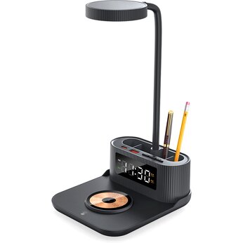 Лампа-органайзер "Crolly" с часами, черный