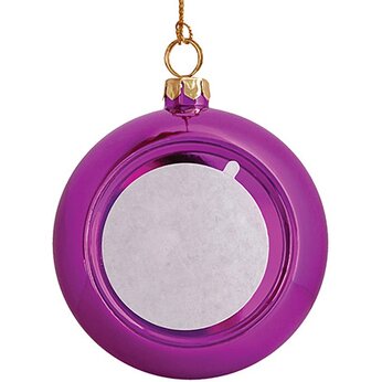 Шар елочный декоративный "9100692" со вставкой под сублимацию, розовый