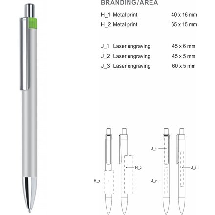 Ручка шариковая автоматическая "Polar Mix & Match" серебристый/светло-зеленый