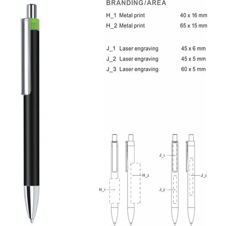 Ручка шариковая автоматическая "Polar Mix & Match" черный/светло-зеленый
