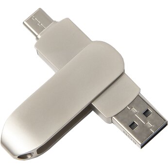 Карта памяти USB Flash 2.0 OTG/Type-C 32 Gb "Circle" серебристый