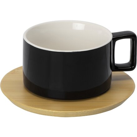 Чашка с блюдцем "Sheffield" черный/коричневый