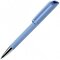 Ручка шариковая автоматическая "Flow T-GOM 30 CR" софт-тач, светло-голубой/серебристый