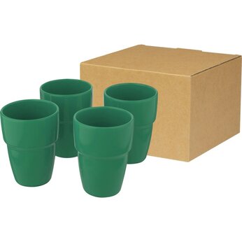 Подарочный набор "Staki " зеленый: 4 кружки