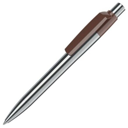 Ручка шариковая автоматическая "Mood Metal M M1" серебристый/коричневый