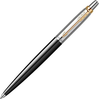 Шариковая ручка Parker Jotter K160, цвет: Black/GT, стержень: M, цвет чернил: blue, в подарочной упаковке.