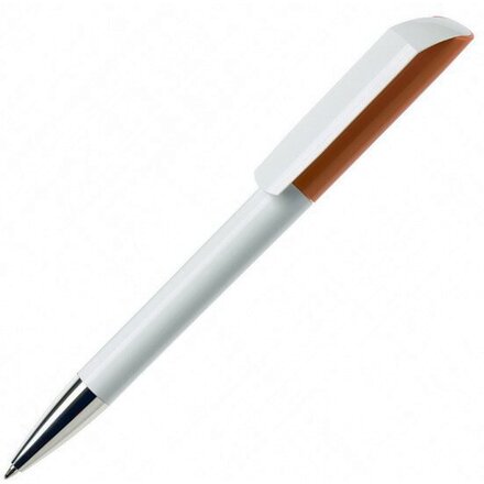 Ручка шариковая автоматическая "Flow BC CR" белый/оранжевый