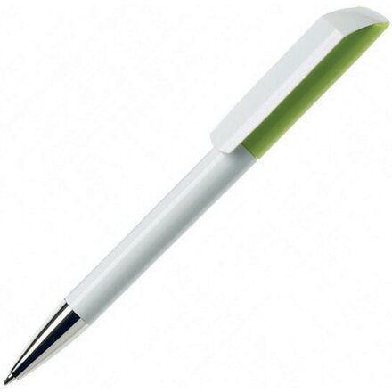 Ручка шариковая автоматическая "Flow BC CR" белый/лимонный