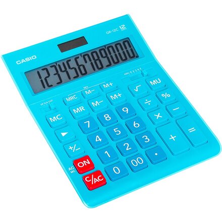Калькулятор настольный "GR-12" голубой