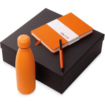 Набор подарочный "Color It" блокнот с магнитной обложкой, оранжевый