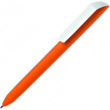 Ручка шариковая автоматическая "Flow Pure GOM CB" софт-тач, оранжевый/белый