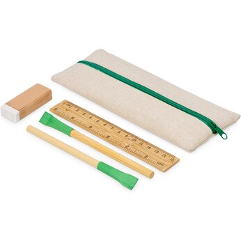 Набор канцелярский "Bilbao" бежевый/зеленый