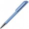 Ручка шариковая автоматическая "Flow T-GOM C CR" софт-тач, светло-голубой/серебристый