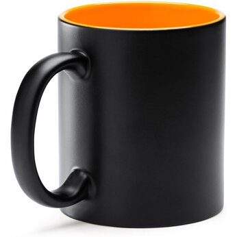 Кружка керамическая MACHA, 350 мл, черный/апельсин