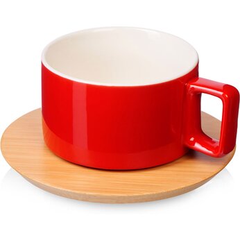 Чашка с блюдцем "Sheffield" красный/коричневый