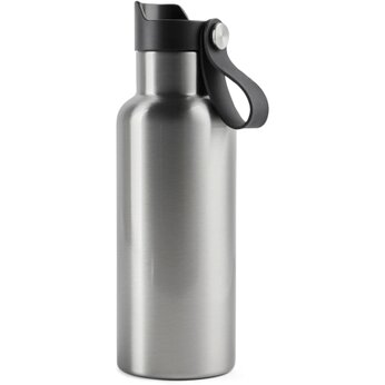 Бутылка для воды "Balti" с ремешком, серебристый/черный