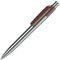 Ручка шариковая автоматическая "Mood Metal M M1" серебристый/коричневый