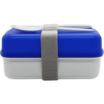 Контейнер для еды "Lunch Blue line", белый/синий