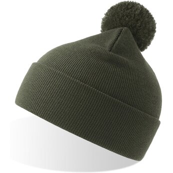 Шапка вязаная "Wind-S" с помпоном, оливковый