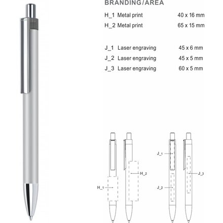 Ручка шариковая автоматическая "Polar Mix & Match" серебристый/серый
