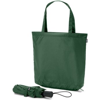 Зонт складной "Skylar" темно-зелены + сумка для покупок