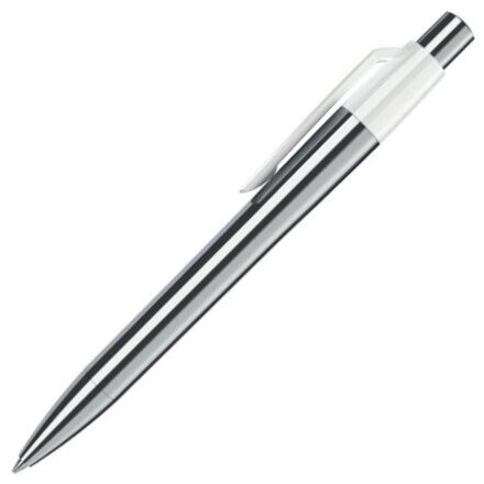 Ручка шариковая автоматическая "Mood Metal M M1" серебристый/белый