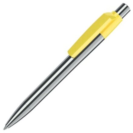 Ручка шариковая автоматическая "Mood Metal M M1" серебристый/желтый