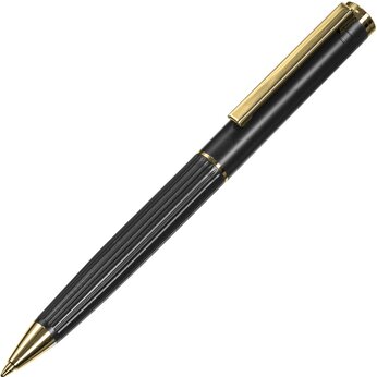 Шариковая металлическая ручка с золотистым слоем "Monarch Gold", черная