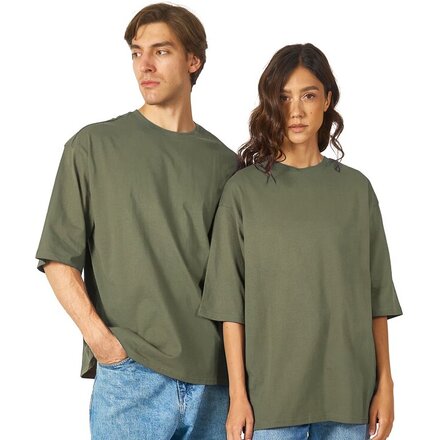 Футболка оверсайз "Berlin" 180, унисекс, хаки, XL-2XL