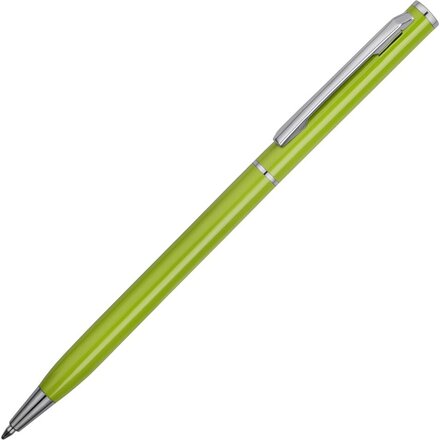 Ручка шариковая автоматическая "Атриум" зеленое яблоко/серебристый
