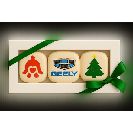 Макаронс квадратный с логотипом, 3 шт.