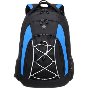 Рюкзак TORBER ROCKIT с отделением для ноутбука 15", черный/синий, полиэстер, 33х19х45 см, 28 л