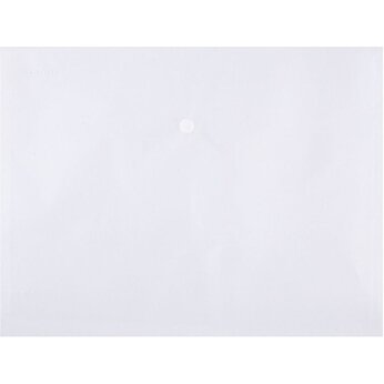 Папка-конверт на кнопке "Donau", A4, прозрачный/белый