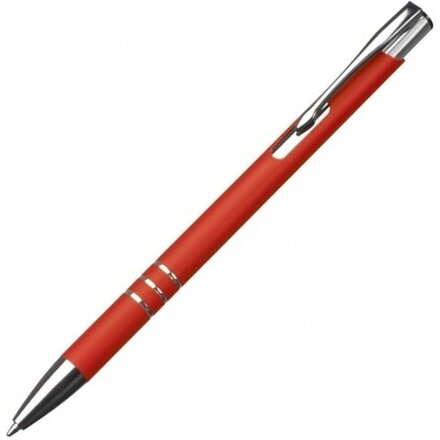 Ручка шариковая автоматическая "New Jersey" софт-тач, красный/серебристый