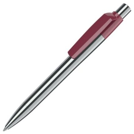 Ручка шариковая автоматическая "Mood Metal M M1" серебристый/бордовый