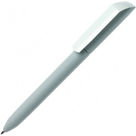 Ручка шариковая автоматическая "Flow Pure GOM CB" софт-тач, серый/белый