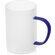 Стеклянная матовая кружка "Акцент" с цветной ручкой для сублимации, синий