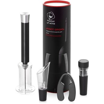 Набор для вина "Pinot Grigio" черный/серебристый